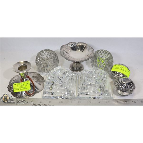 BIRKS ANTIQUE CANDLE HOLDERS/CANDY SERVERS