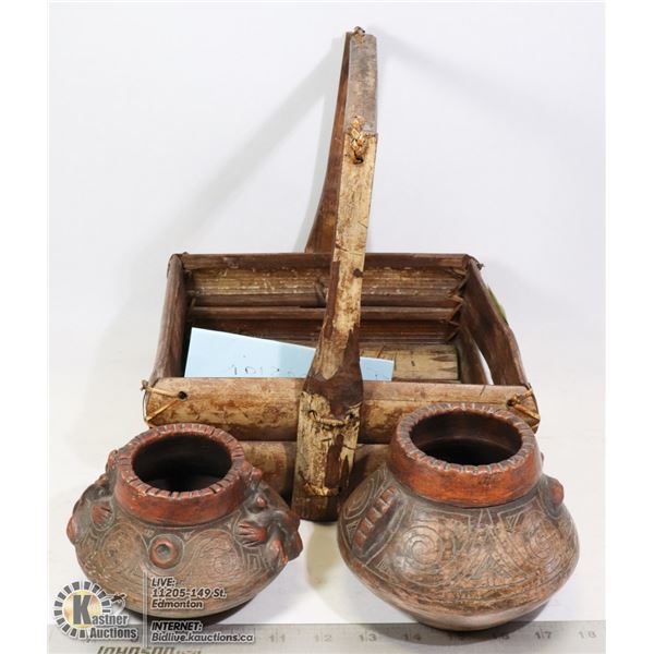 INDONESIAN BASKET AND POTTERY