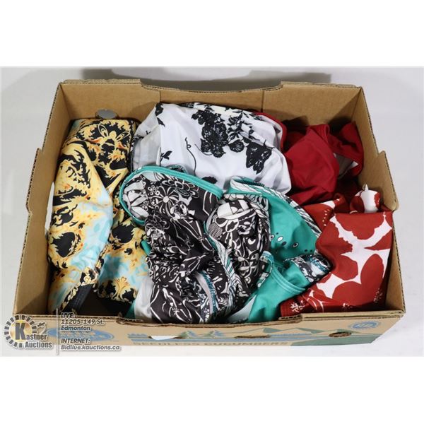 FLAT OF ASSORTED BATHING SUITS SIZE SMALL