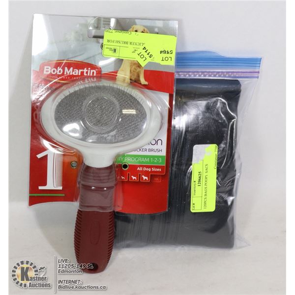 NEW PET BRUSH SOLD WITH 120PC POOP BAGS