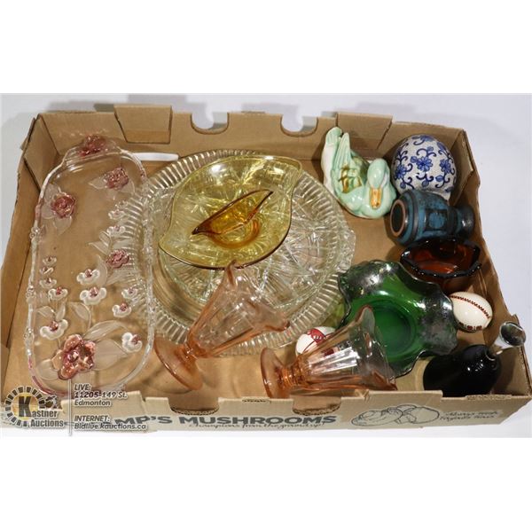 LARGE FLAT OF ASSORTED COLLECTIBLE GLASSWARE
