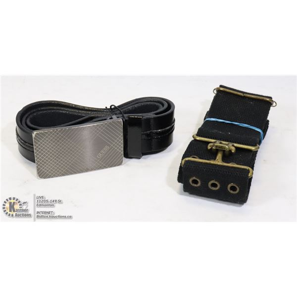 BOX WITH BLACK CANVAS MILITARY BELT AND