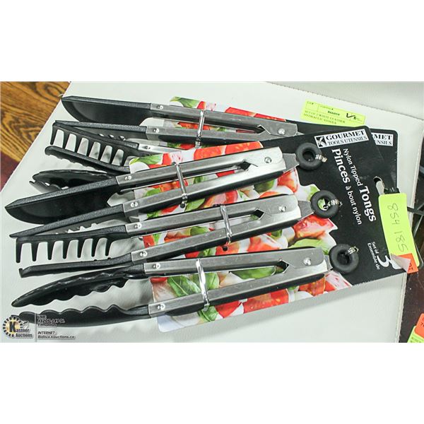 LOT OF 2 NEW 3PC NYLON TIPPED TONGS