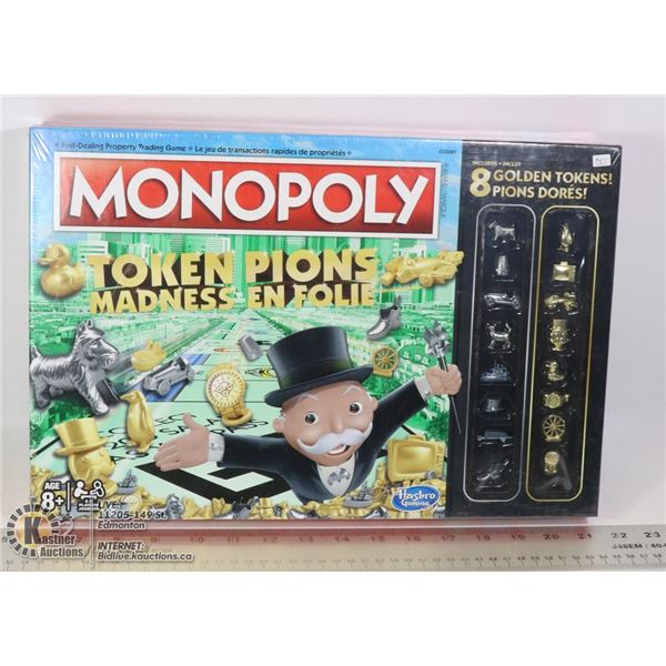 MONOPOLY WITH 8 GOLD TOKENS