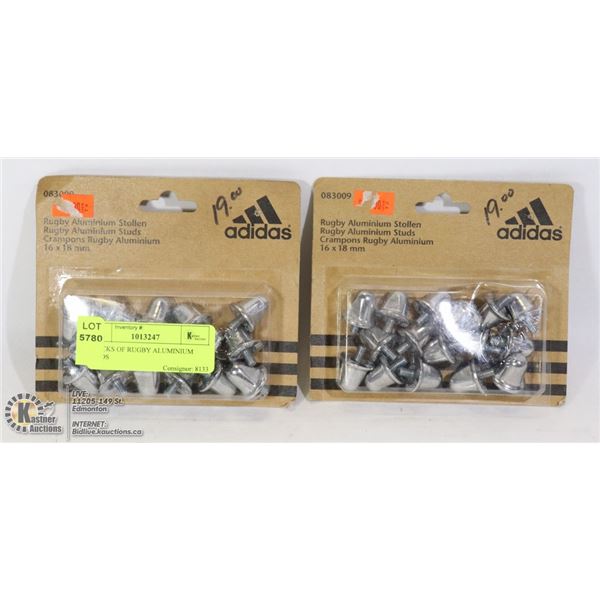2 PACKS OF RUGBY ALUMINUM STUDS