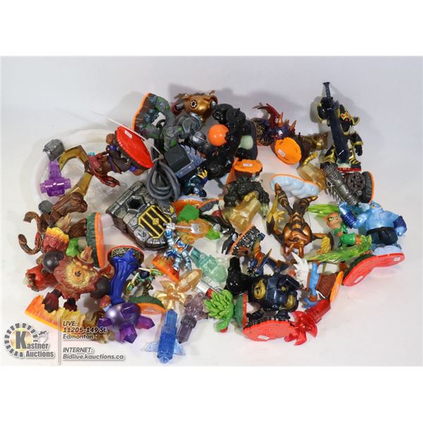 BOX OF SKYLANDERS CHARACTERS INCLUDING PORTAL