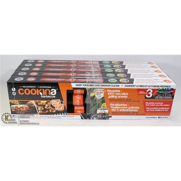 LOT OF 5 3 PACKS OF REUSABLE GRILLING SHEETS