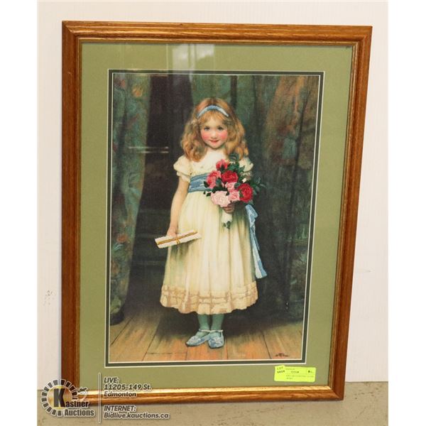 EMBROIDERY ART PAINTING 'A GIRL WITH FLOWERS