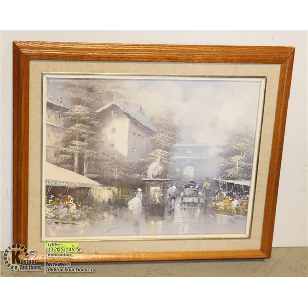 LIGHT BLUE IN THE  FAG, HOUSE TREE PAINTING