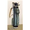 Image 1 : VINTAGE GOLF BAG WITH 9 ASSORTED CLUBS