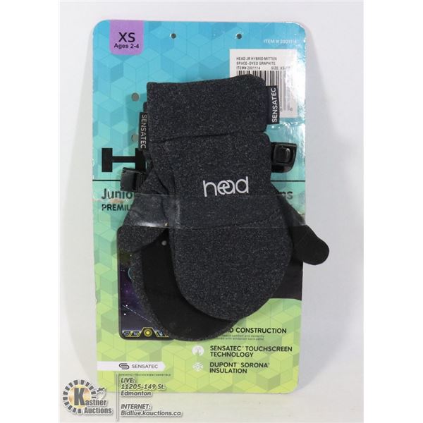 HEAD JUNIOR HYBRID MITTENS SIZE: XS AGES: 2-4
