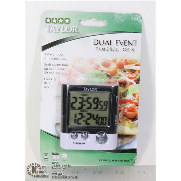 NEW TAYLOR DUAL EVENT KITCHEN TIMER / CLOCK