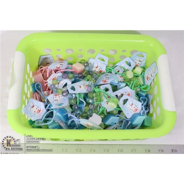 BASKET OF KIDS PONY HOLDERS