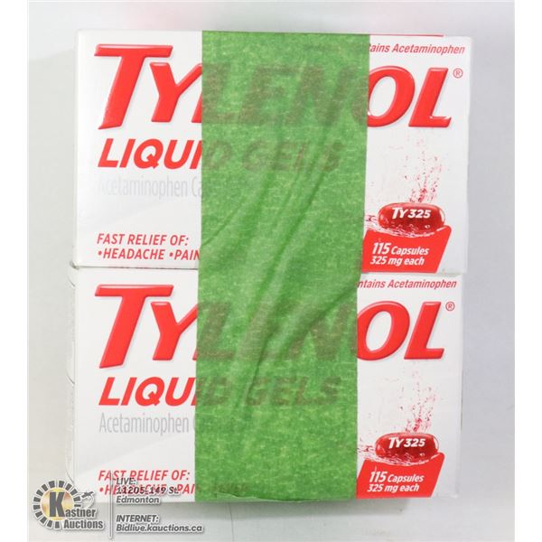 2 BOXES OF 115 PC GEL-CAPS TYLENOL