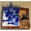 Image 1 : SET OF BLUE GLASSES WITH JUG