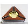 Image 1 : ASH-CA-3  DARK BURL FINISH - 3 CIGAR ASHTRAY