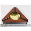 Image 1 : ASH-CA-3  DARK BURL FINISH - 3 CIGAR ASHTRAY
