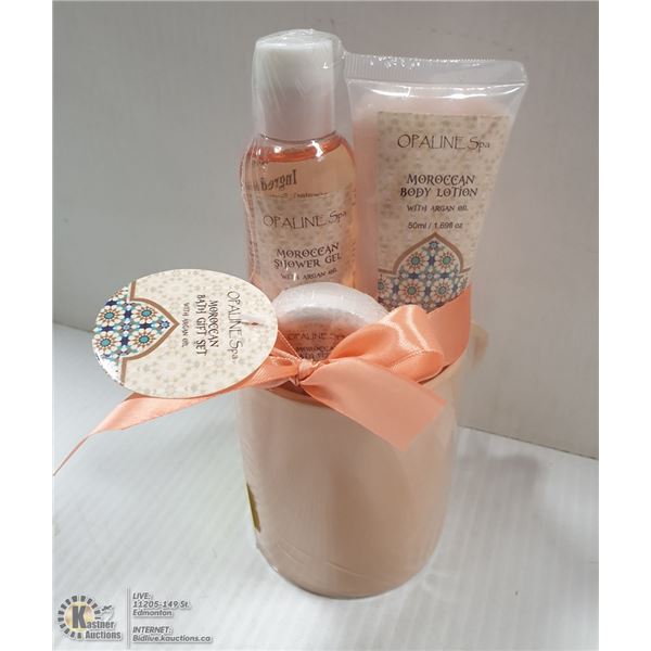 NEW 4PC OPALINE SPA MOROCCAN MIST BATH SET