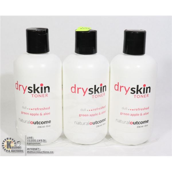 THREE BOTTLES OF DRY SKIN TONER