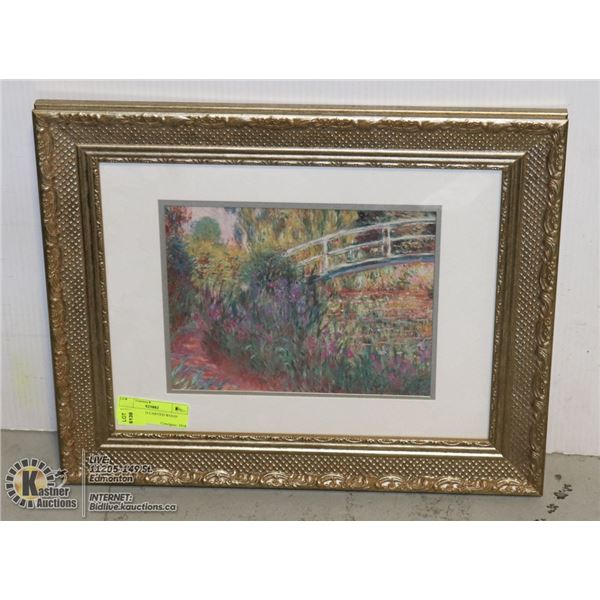 ANTIQUE GOLD CARVED WOOD FRAMED ART