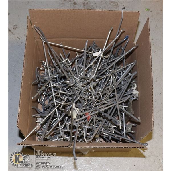 BIN OF PEG BOARD HOOKS