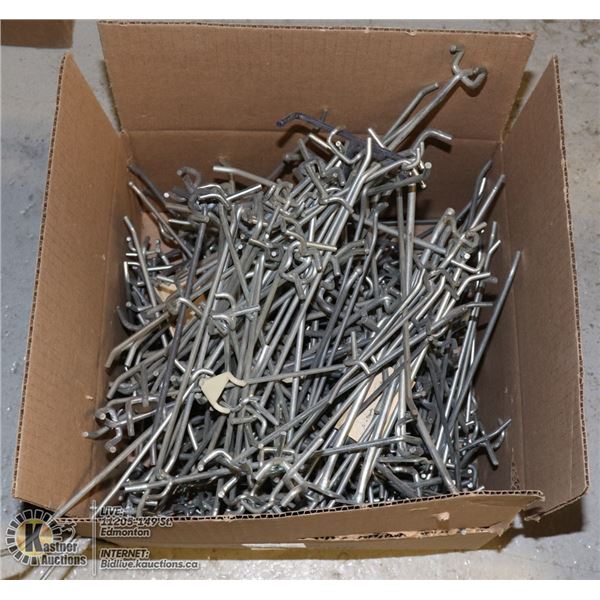 BIN OF PEG BOARD HOOKS