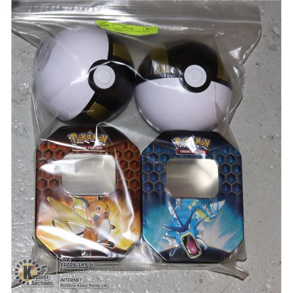 X4 POKEMON COLLECTORS TINS, BALLS, EMPTY