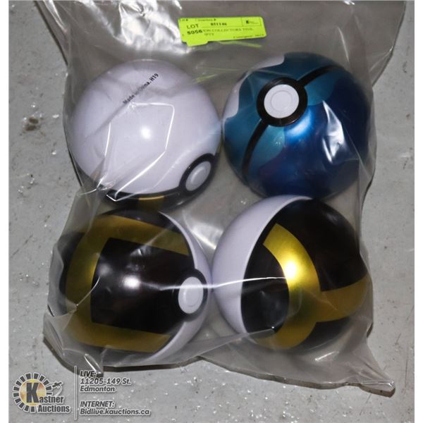 X4 POKEMON COLLECTORS TINS, BALLS, EMPTY