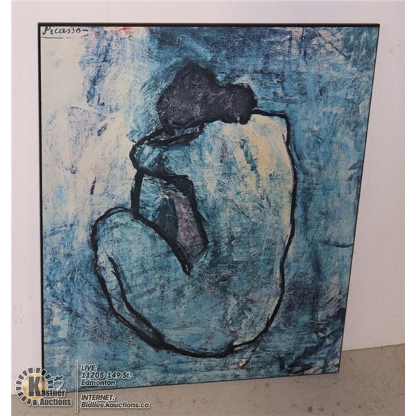 PICASSO PRINT:  THE BLUE NUDE.  MOUNTED ON BOARD.