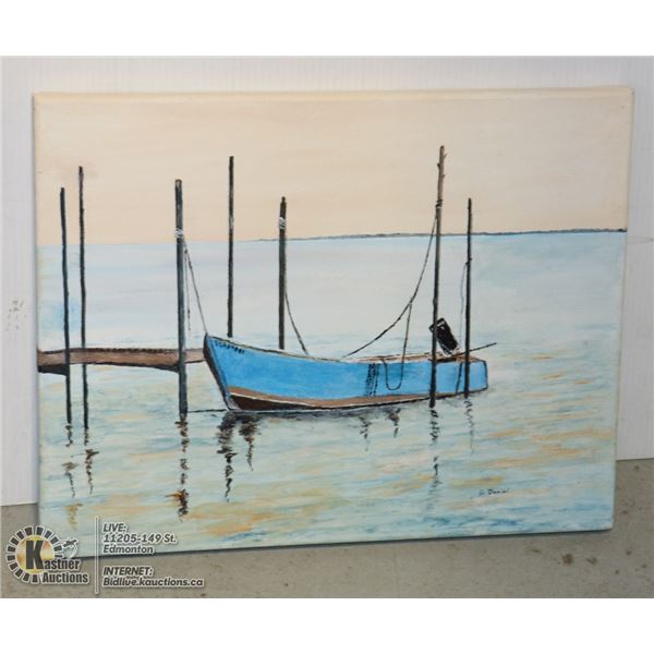 SIGNED ORIGINAL WATERCOLOR ORIGINAL SIGNED WATERCOLOR OF BALLERINAS "ROWBOAT"