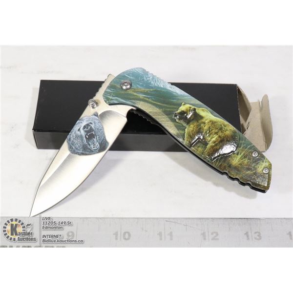 NEW BEAR THEMED FOLDING POCKET KNIFE