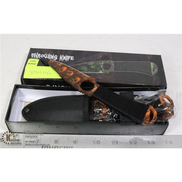3 NEW 8" THROWING KNIVES WITH SHEATH