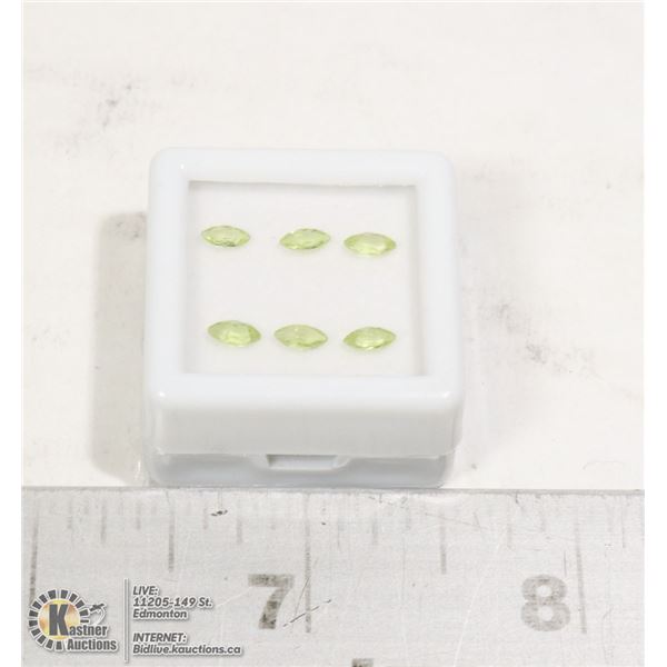 LOT OF 6 GENUINE PERIDOT GEMSTONES