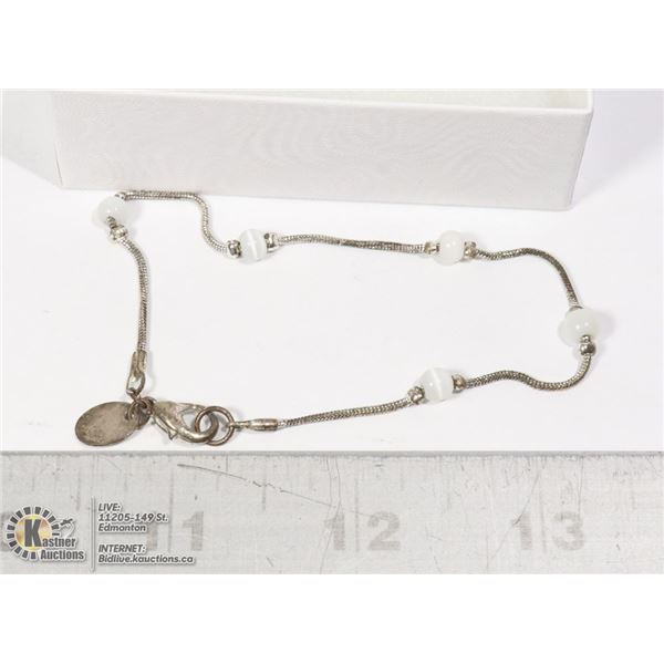 CLAIRES BRAND SILVER TONE BEAD BRACELET