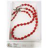 Image 1 : RED CORAL SILVER TONE FASHION JEWELRY