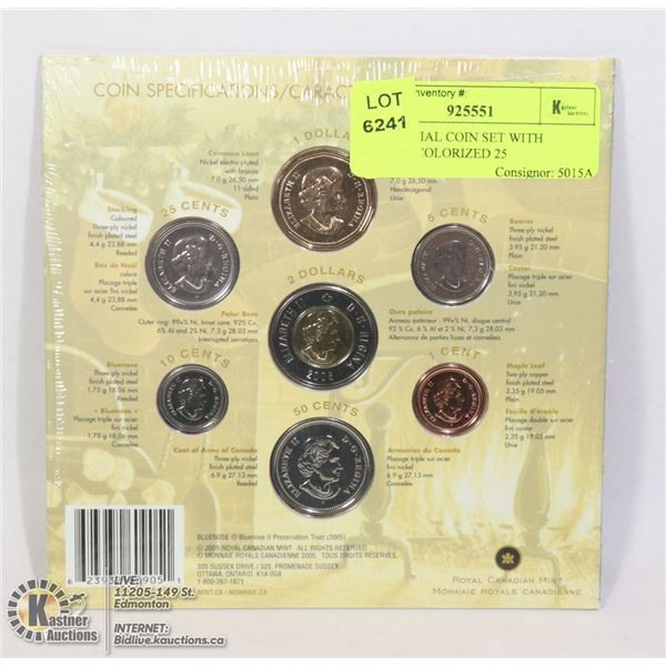 2005 SPECIAL COIN SET WITH SPECIAL COLORIZED 25