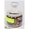 Image 1 : JAR WITH VARIOUS OLD PENNIES COLLECTION