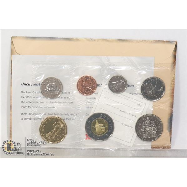 2001 PROOF-LIKE COIN SET WITH SCARCE $1 COIN