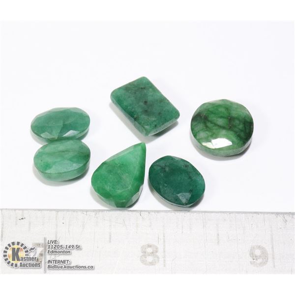 #101-GREEN EMERALD GEMSTONES 61.55ct
