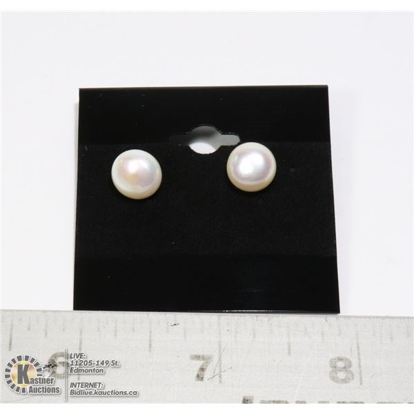 #268-FRESH WATER PEARL STUD EARRINGS 9-10mm