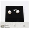 Image 1 : #268-FRESH WATER PEARL STUD EARRINGS 9-10mm
