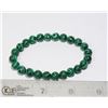Image 1 : #298-GREEN MALACHITE BEAD BRACELET 7.5"/ 8mm