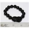 Image 1 : #290-PIXIU OBSIDIAN BEAD BRACELET 8"/ 12mm