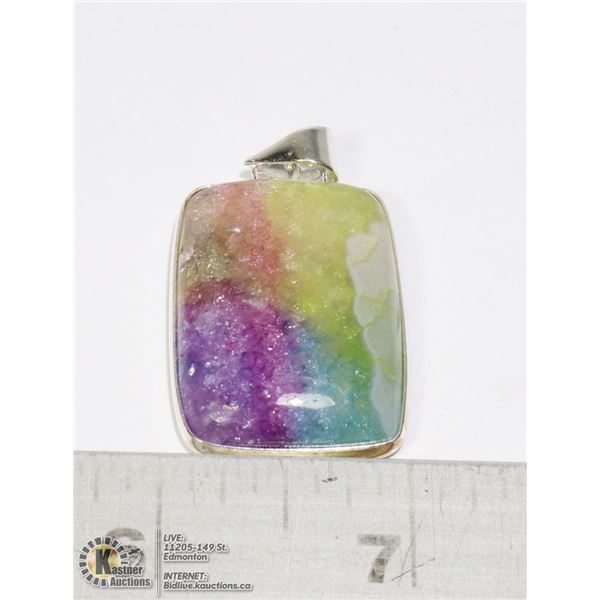 #244-RAINBOW SOLAR QUARTZ PENDANT
