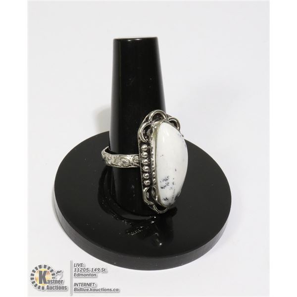 #126-DENDRITIC OPAL RING SIZE 9.5