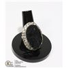 Image 1 : #131-BLACK TOURMALINE RING SIZE 8.5