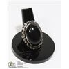 Image 1 : #142-BLACK OBSIDIAN RING SIZE 8.5