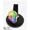 Image 1 : #121-RAINBOW SOLAR QUARTZ RING SIZE 10