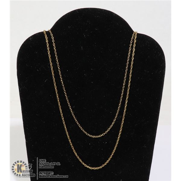 #181-STIRLING SILVER NECKLACE .925/ 2 pcs 18"