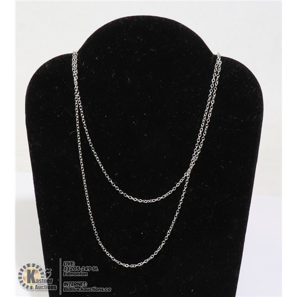 #184-STIRLING SILVER NECKLACE .925/ 2 pcs 18"